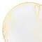White with Gold Antique Floral Round Disposable Plastic Dinner Plates - 10.25" (120 Plates)